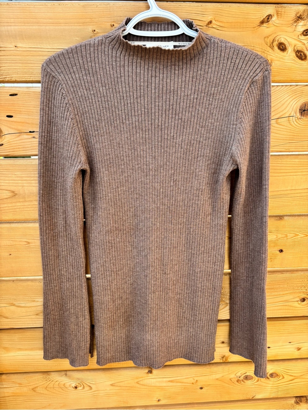 Nude Lucy Ribbed Mock Neck Sweater